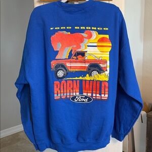 FORD BRONCO Junk Food Clothing Blue Crewneck Sweatshirt